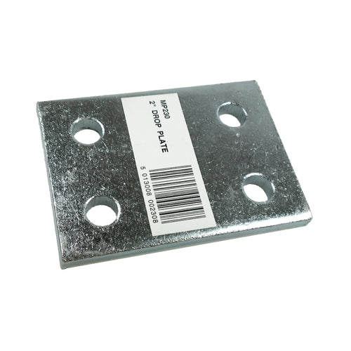 2" ZINC DROP PLATE - 4 Hole - MP230