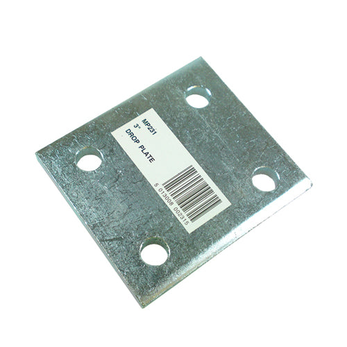 3" ZINC DROP PLATE - 4 Hole - MP231