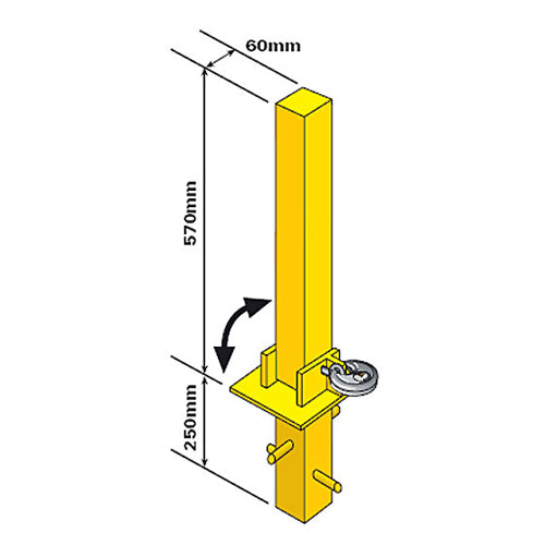 MP9739 Fold Down Security Post Set In Concrete