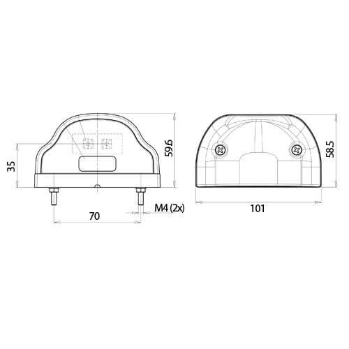 LED Numberplate Light To Fit Ifor Williams Horsebox 505/506/510/511