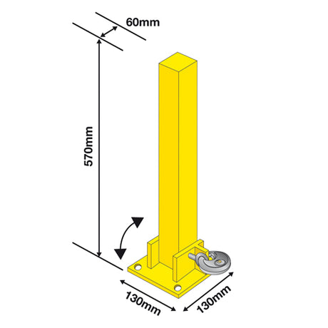 MP9737 Fold Down Security Post Fixed With Bolts